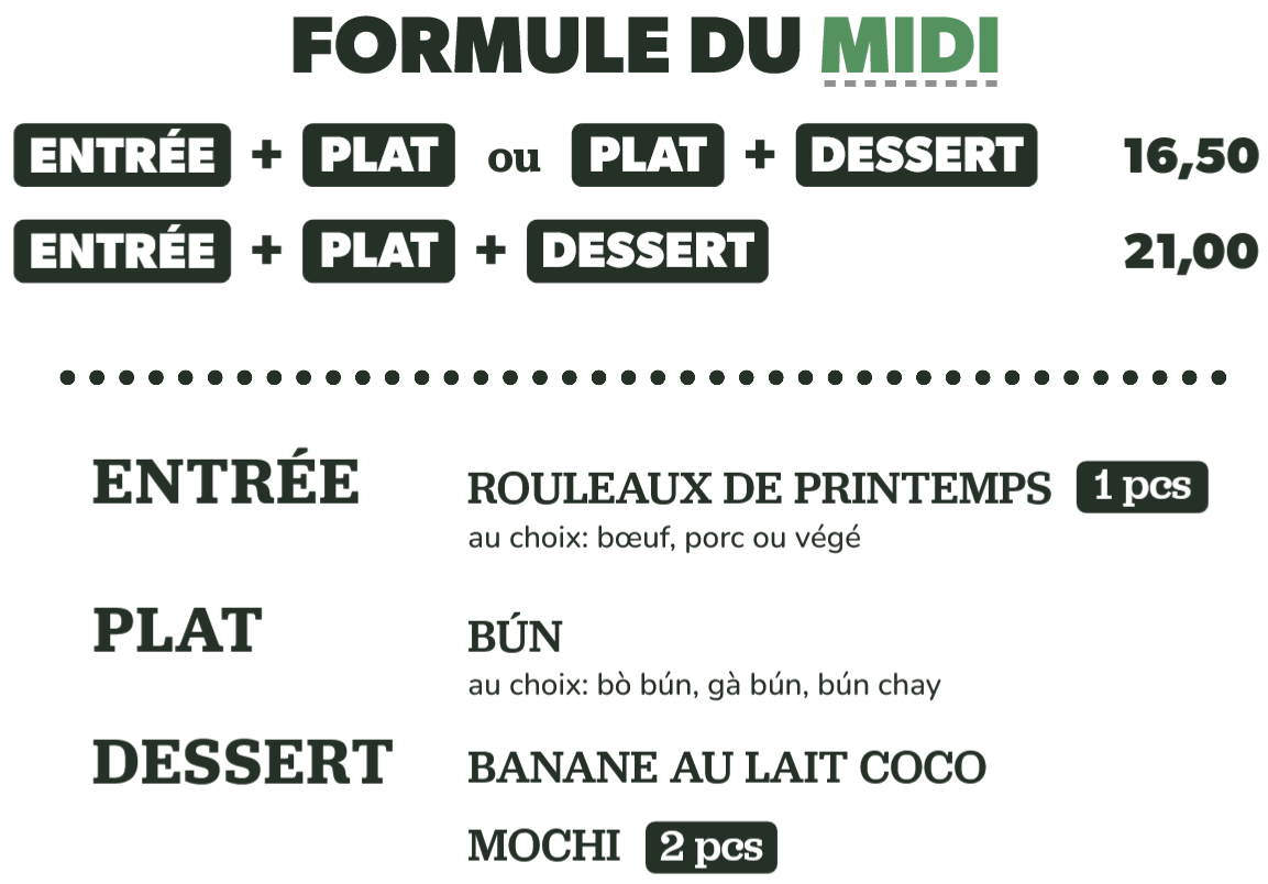 Visuel formule du midi Mây Kitchen